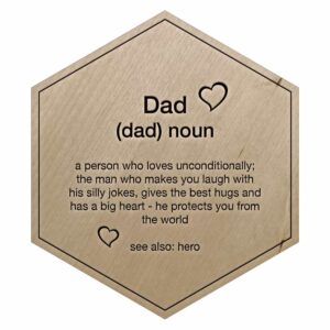 Birch Dad Quote Engraved Wooden Tile