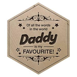 Birch Favourite Daddy Engraved Wooden Tile