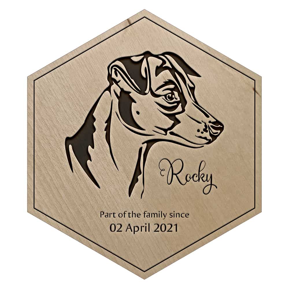 Birch Jack Russell Engraved Wooden Tile