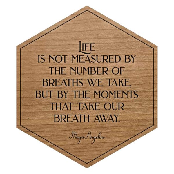 Cherry Maya Angelou Quote Engraved Wooden Tile