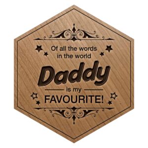 Cherry Favourite Daddy Engraved Wooden Tile