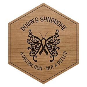 Cherry Down's Syndrome Engraved Wooden Tile