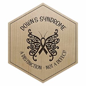 Maple Down's Syndrome Engraved Wooden Tile