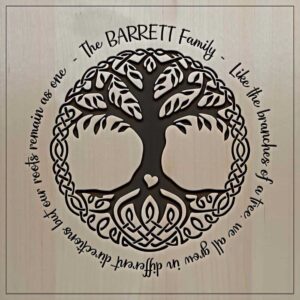 Maple Family Tree Of Life Engraved Wooden Wall Plaque