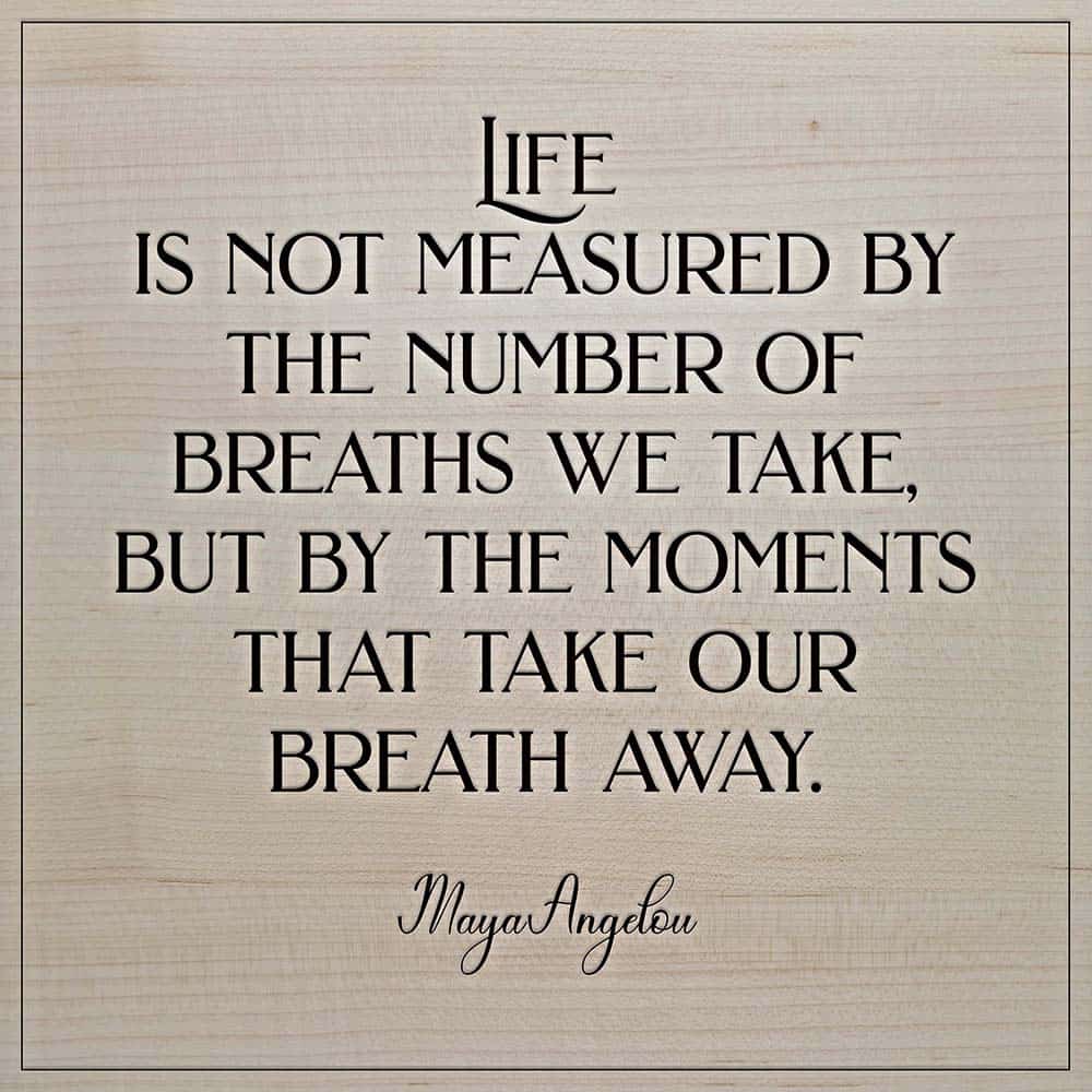 Birch Maya Angelou Breaths Quote Engraved Wooden Tile