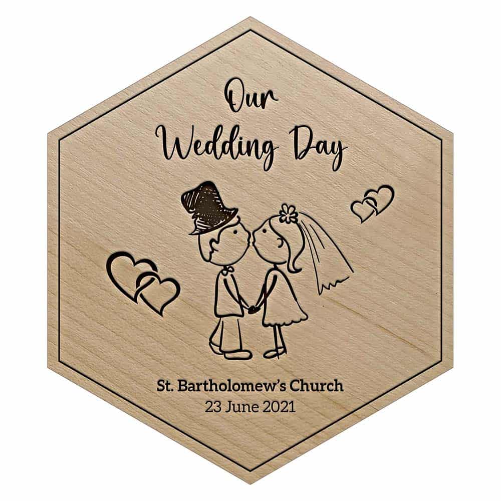 Maple Our Wedding Day Engraved Wooden Tile