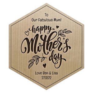 Maple Happy Mother's Day Personalised Engraved Wooden Tile