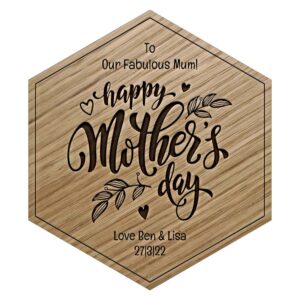Oak Happy Mother's Day Personalised Engraved Wooden Tile