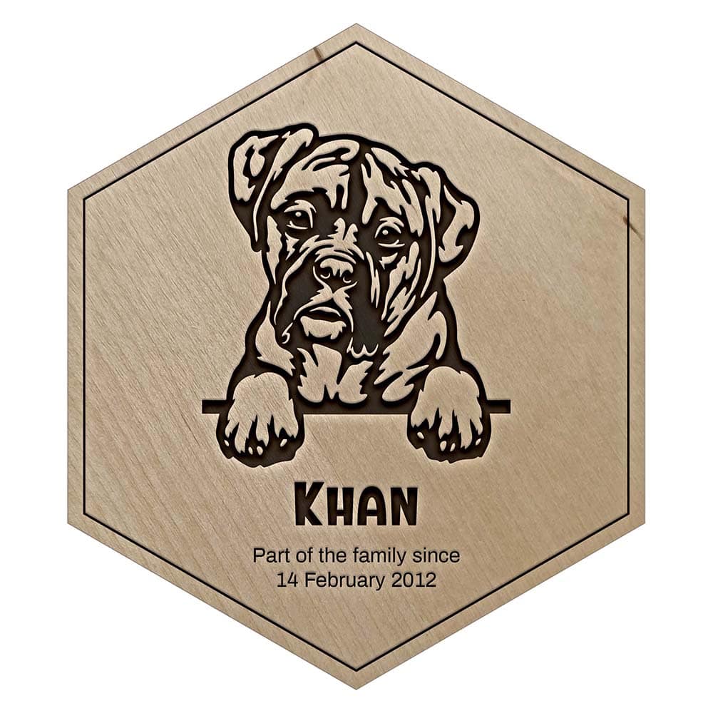 Birch Boxer Personalised Engraved Wooden Tile