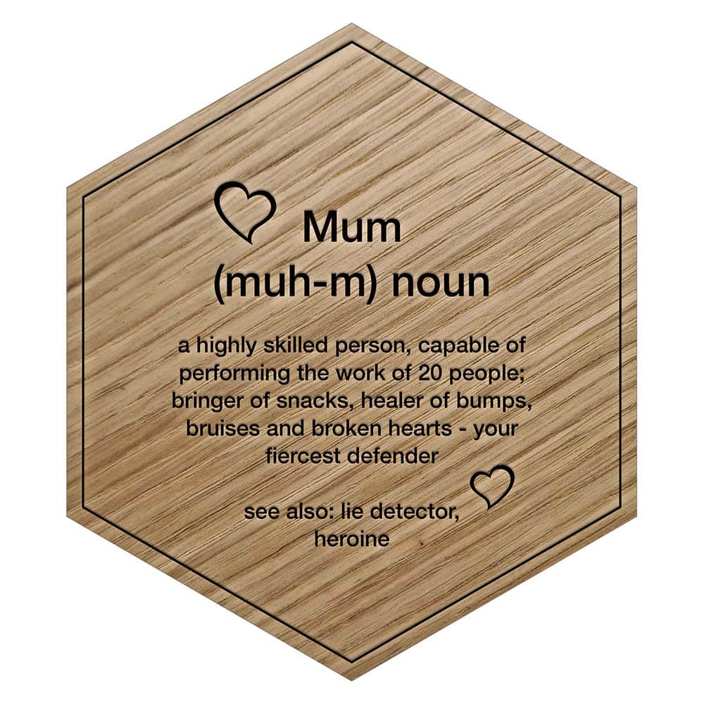 Oak Definition Of Mum Engraved Wooden Tile