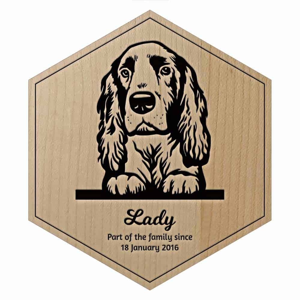 Maple Springer Spaniel Personalised Engraved Wooden Tile