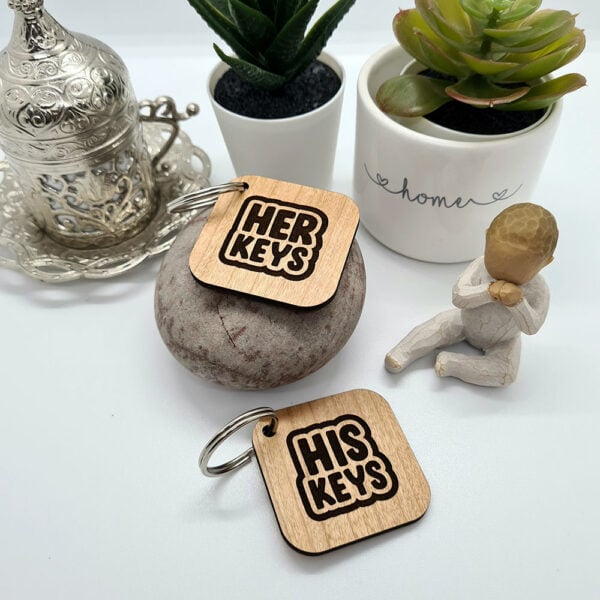 His & Hers Engraved Keyring